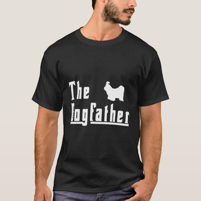 T-shirt Dogfather Shih Tzu Dog Mens Fête des pères Cadeau  (Devant)