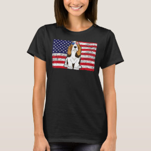 T-shirt Doggie Usa Propriétaire Chien Usa Basset Hound Usa