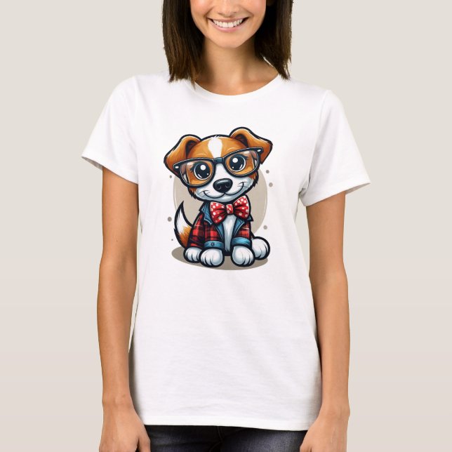 T-shirt Doggo Plaid Élégant (Devant)