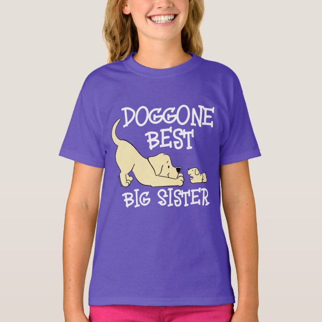 T-shirt Doggone Meilleure Grande Soeur Mignonne Matching (Devant)