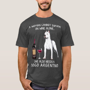 T-shirt Dogo Argentino and wine Funny dog 