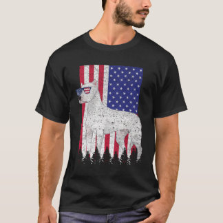 T-shirt Dogo Argentino Patriotic Dog Usa Pride American Fl
