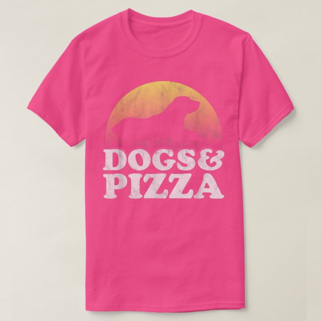 T-shirt Dogs and Pizza Mens or Womens Dog  (Design devant)
