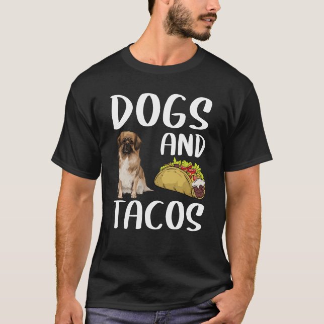 T-shirt Dogs And Tacos Tibetan Spaniel Mexican Food (Devant)