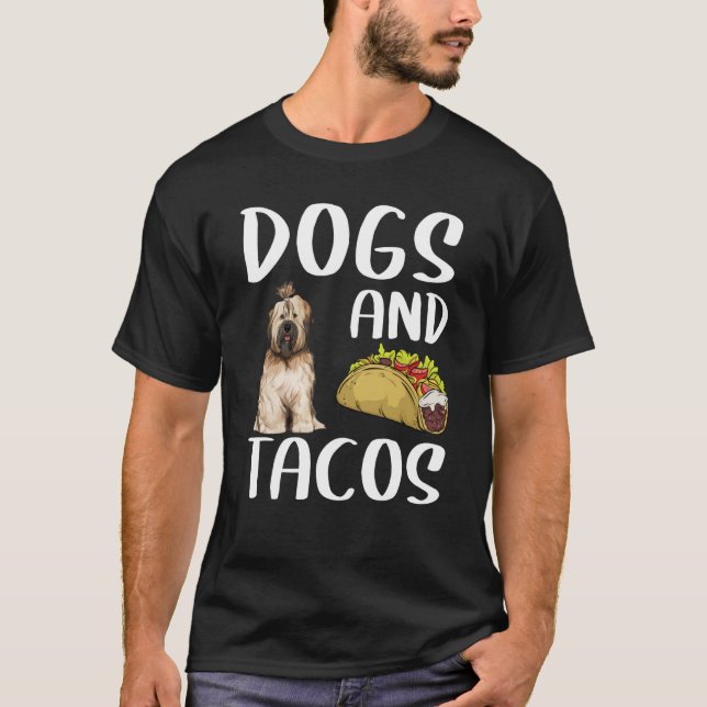 T-shirt Dogs And Tacos Tibetan Terrier Mexican Food (Devant)
