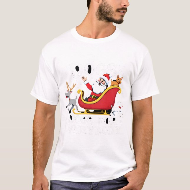T-shirt Dogs For Everybody Santa Funny Christmas Xmas (2). (Devant)