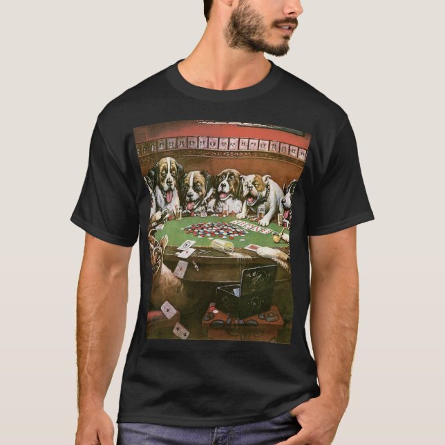 T-shirt Dogs Playing Poker Sympathy - Cassius Coolidge (Devant)