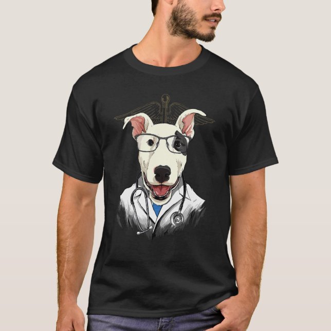 T-shirt Dogtor Bull Terrier Vet Doctor Médecin D (Devant)