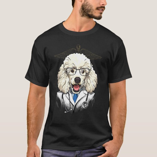 T-shirt Dogtor Toy Poodle Vet Doctor Physician Puppy Pet D (Devant)