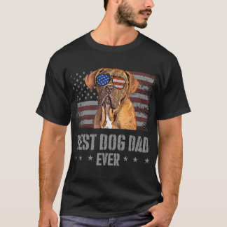 T-shirt Dogues de Bordeaux Meilleur Chien Papa Jamais Rétr