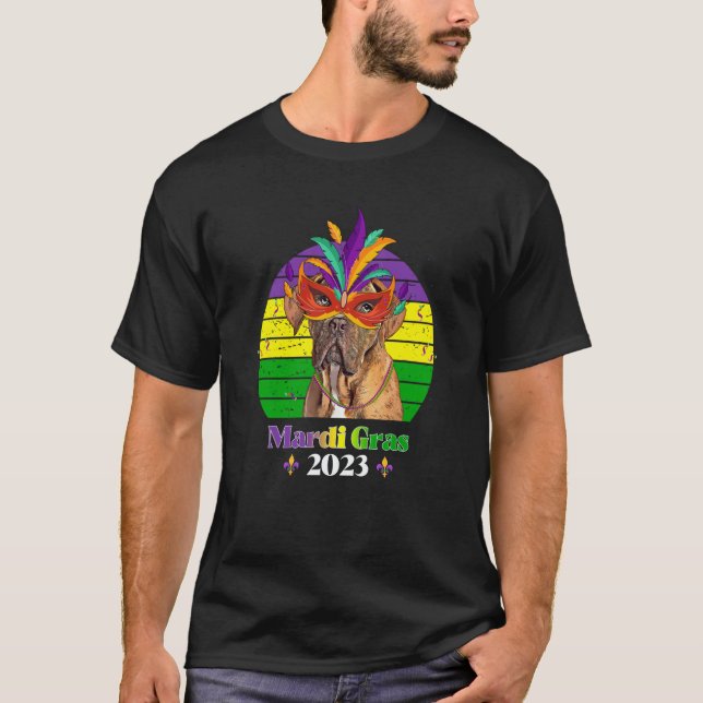 T-shirt Dogues de Bordeaux Party Dog Mardi Gras 2023 (Devant)