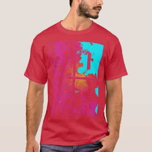 T-shirt Doha Qatar City Typographie Neon