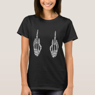 T-shirt Doigt Moyen, Doigt Os, Doigt FU Squelette R