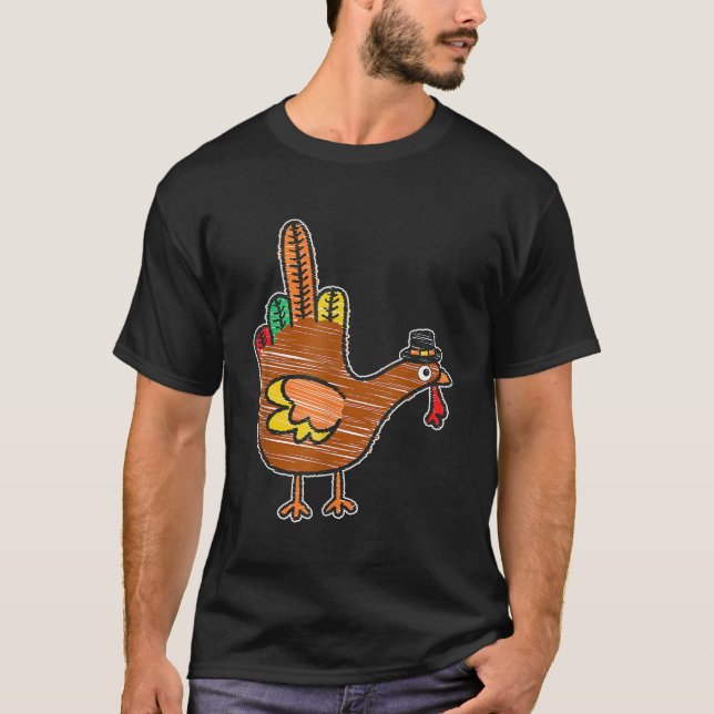 T-shirt Doigt moyen Thanksgiving Turquie Enfants Birwin (Devant)