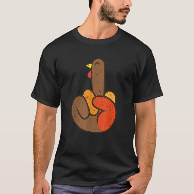 T-shirt Doigt Moyen Turquie Gratuit Funky Thanksgiving M (Devant)
