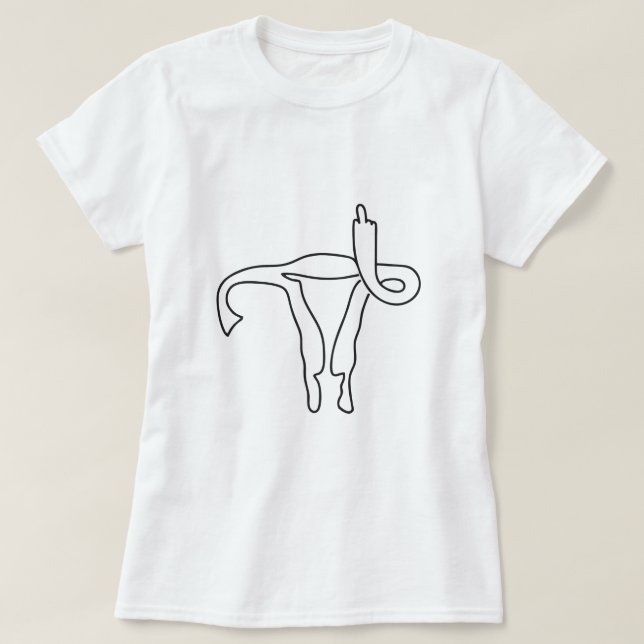 T-SHIRT DOIGT MOYEN UTERUS PERSONNALISABLE AJOUTER UNE PHR (Design devant)