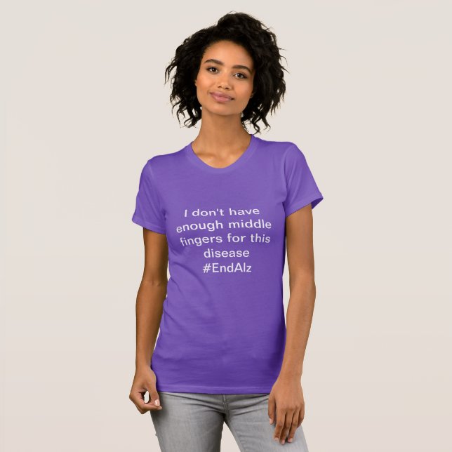 T-shirt Doigts moyens pour la maladie d'Alzheimer (Devant entier)