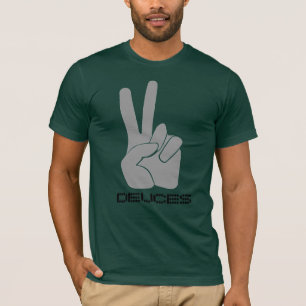 T-shirt Doigts R&B de la chemise deux de signe de paix de