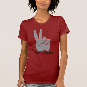 T-shirt Doigts R&B de la chemise deux de signe de paix de