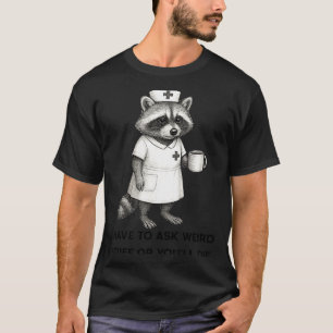 T-shirt Dois poser des questions bizarres raton laveur déj