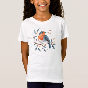 T-shirt d'oiseau charmant - La nature et la musiqu