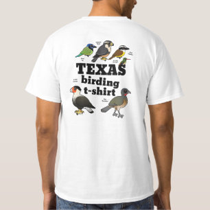 T-shirt d'oiseaux du Texas (dessin sur le dos)