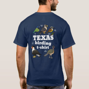 T-shirt d'oiseaux du Texas (dessin sur le dos)