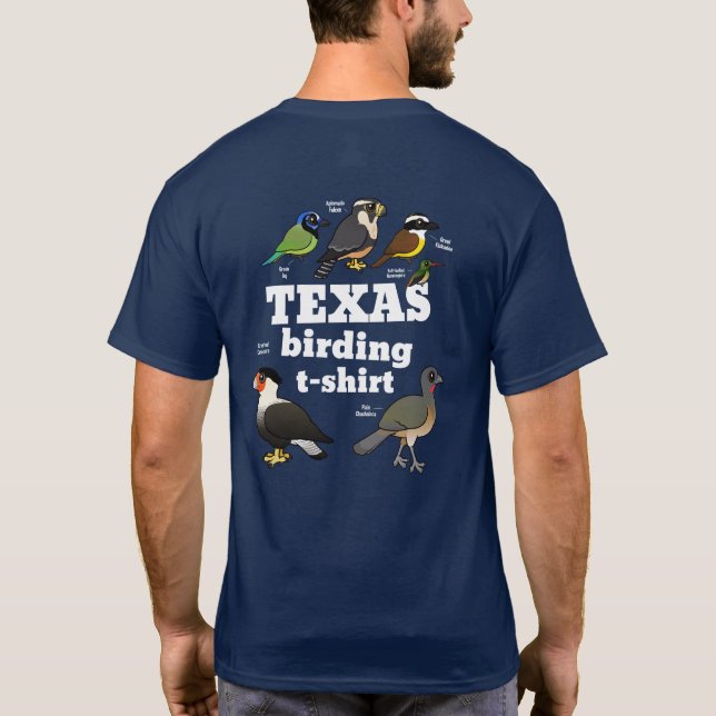 T-shirt d'oiseaux du Texas (dessin sur le dos) (Dos)