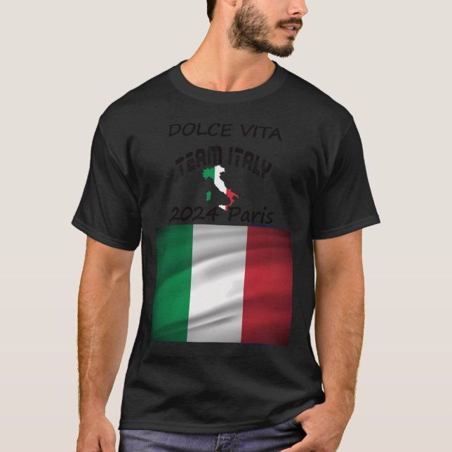 T-shirt Dolce Vita Italie 2024 À Paris Pour Les Jeux Olymp (Devant)