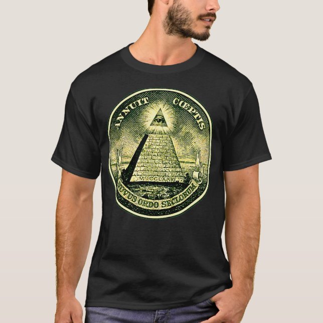 T-shirt Dollar allsee symbole oeil symbole maçonnique pyra (Devant)