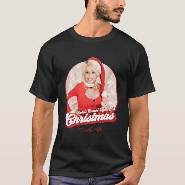 T-shirt Dolly Parton'S Comin' Home Pour Noël (Devant)