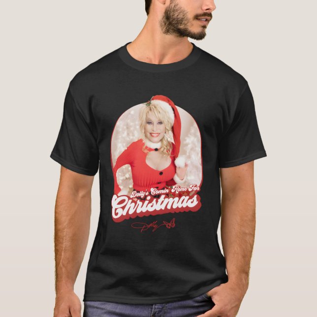 T-shirt Dolly Parton'S Comin' Home Pour Noël (Devant)
