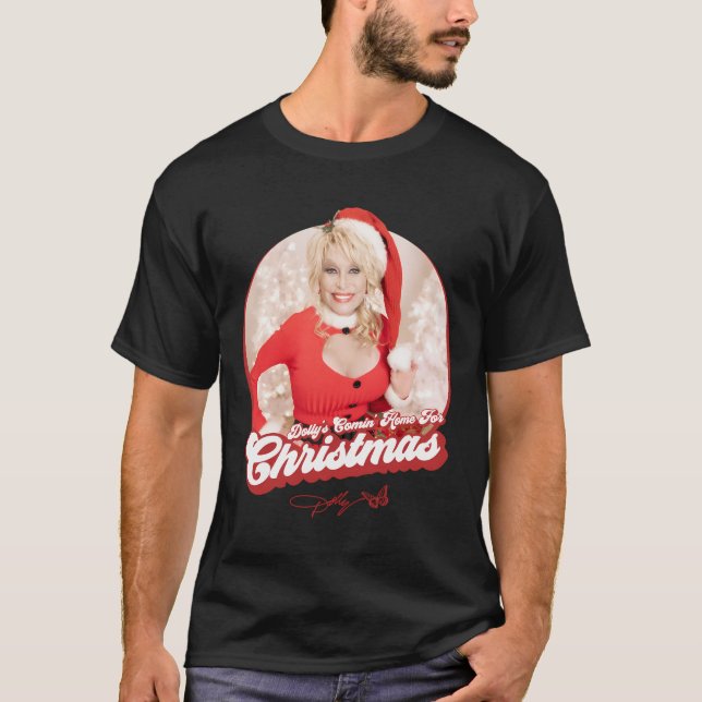 T-shirt Dolly Parton'S Comin' Home Pour Noël (Devant)
