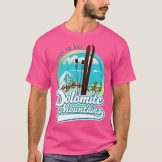 T-shirt Dolomite Mountains Italie Ski 1