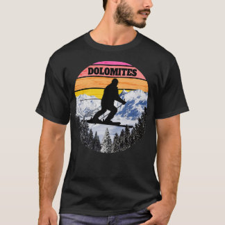T-shirt Dolomites De Ski De Neige Champs De Ski Italie