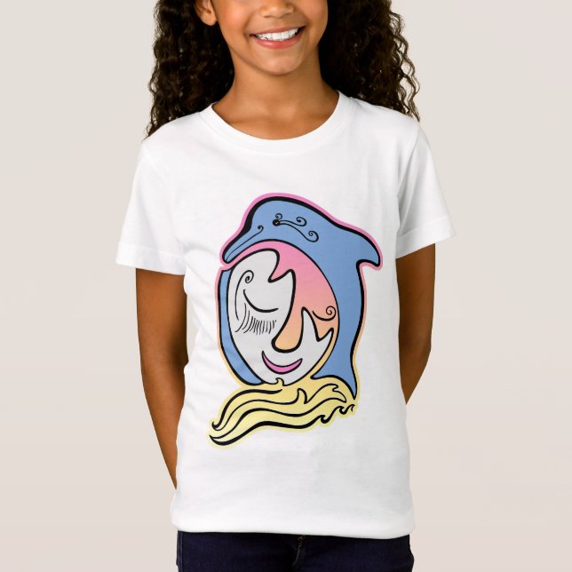 T-shirt Dolphin and Fish Face Ocean Dreams (Devant)