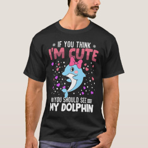 T-shirt Dolphin Coeur Saint-Valentin Animal pour femmes Ki