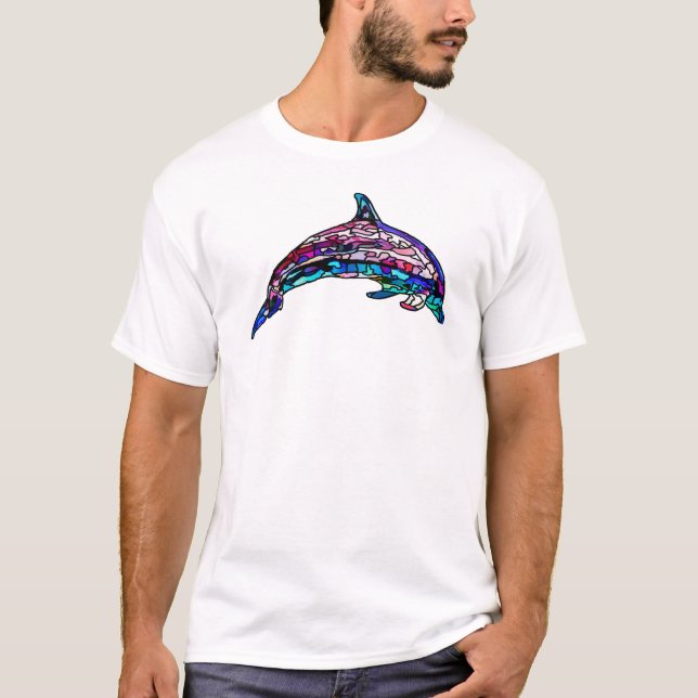 T-shirt Dolphin en verre coloré (Devant)