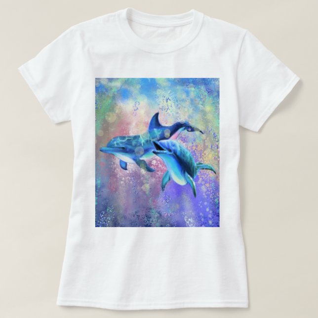 T-shirt Dolphin Famille heureuse (Design devant)