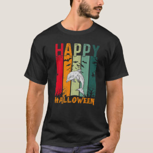 T-shirt Dolphin Girls Boys Retro Style Dîner Halloween P