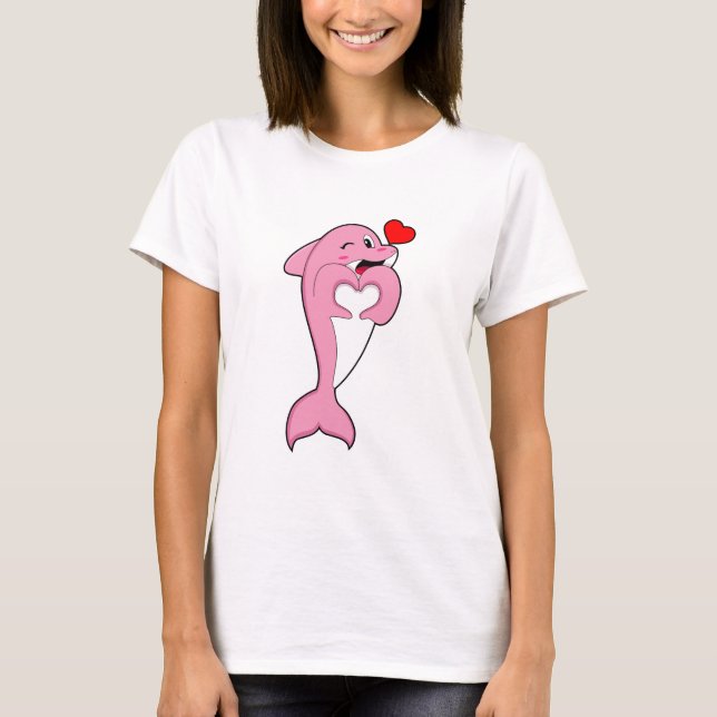 T-shirt Dolphin Love Heart (Devant)