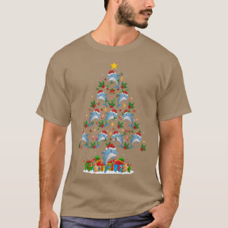 T-shirt Dolphin Lover Xmas Lighting Santa Dolphin Christma
