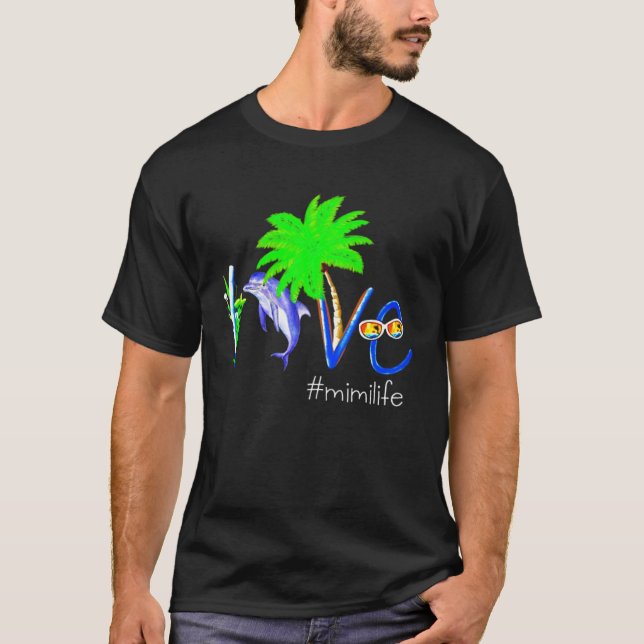 T-shirt Dolphin Mimilife  Coconut Dolphin And Beach Campin (Devant)