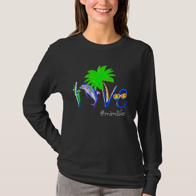 T-shirt Dolphin Mimilife  Coconut Dolphin And Beach Campin (Devant)
