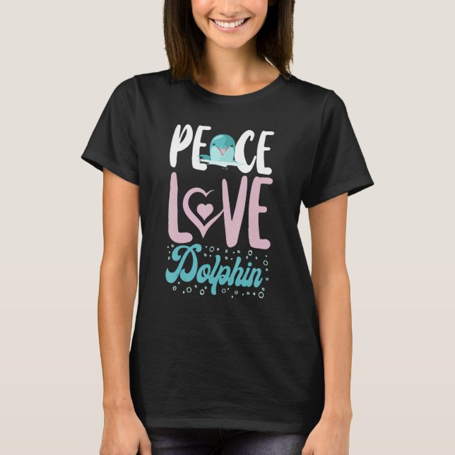 T-shirt Dolphin Peace Love Dauphin (Devant)