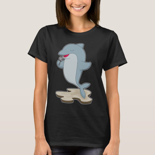 T-shirt Dolphin Singer Microphone Musique (Devant)