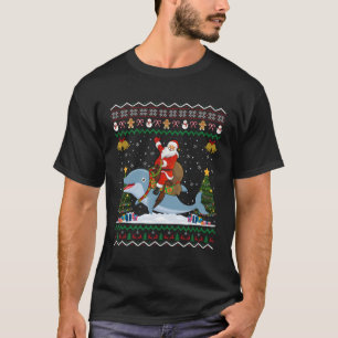 T-shirt Dolphin Ugly Père Noël équitation Dauphin
