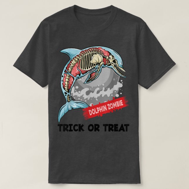 T-shirt Dolphin Zombie Halloween garçons Zombie Citrouille (Design devant)