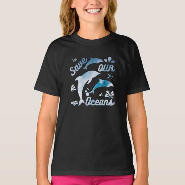 T-shirt Dolphins/Save Our Oceans (Devant)