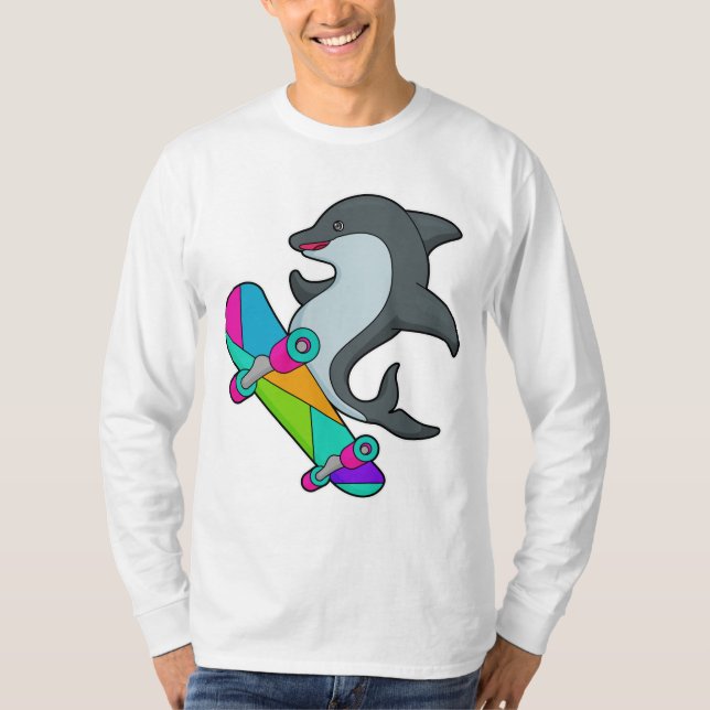 T-shirt Dolpin comme patineur avec skateboard (Devant)